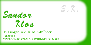 sandor klos business card